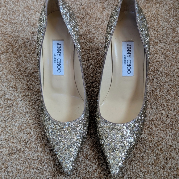 Jimmy Choo Romy Glitter Heels - Picture 8 of 16